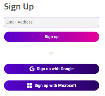 A screenshot of a sign up form

AI-generated content may be incorrect.
