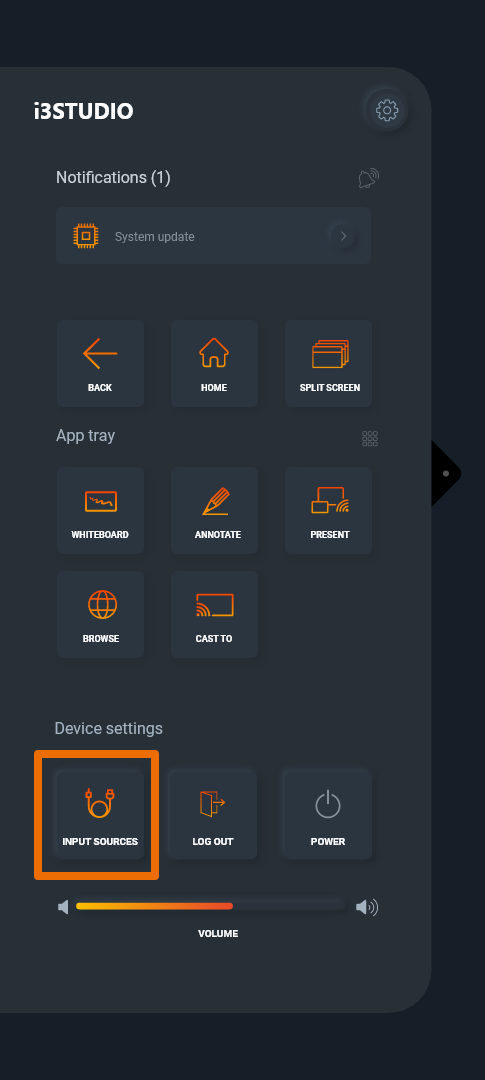 Left Menu with User Profiles log out – input sources.png